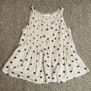Anthropologie Maeve Soana Polka Dot Swing Blouse